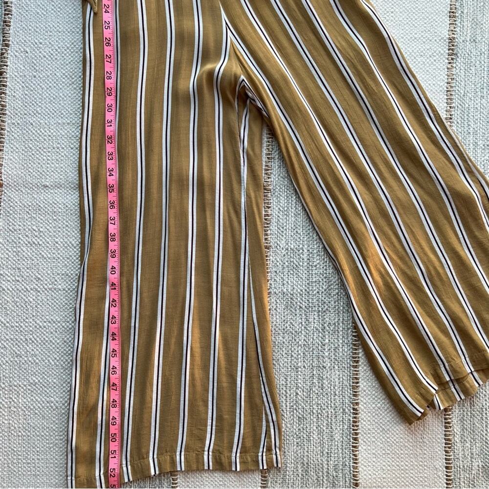 Faithful The Brand Mustard Yellow White Striped Wide Leg Jumpsuit Women’s Size 6 - Picture 3 of 7
